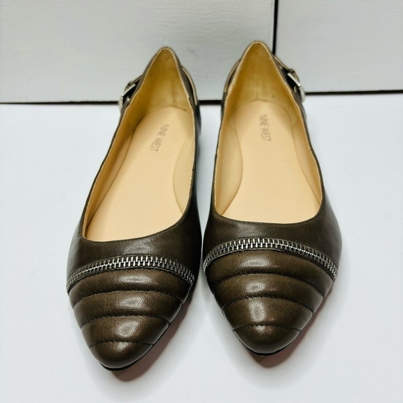 NINE WEST Savory Le Brown Pointed Toe Flats Size 9M - Picture 2 of 8